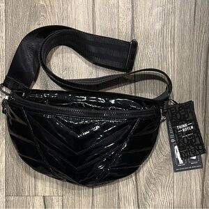 THINK ROYLN Black Chevron Quilted Crossbody - Little Runway Bag
